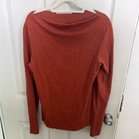 Peruvian Connection Women's NEW Long Sleeve Pima Cotton Shirt Size S Orange - Picture 1 of 9